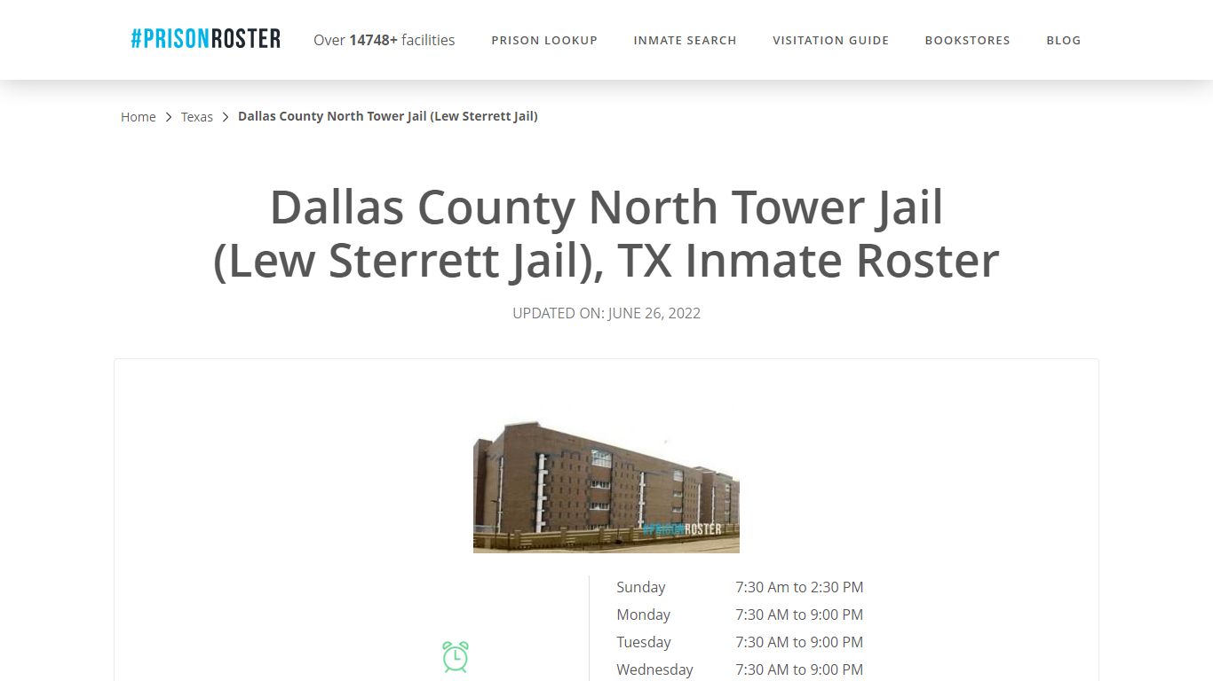 Dallas County North Tower Jail (Lew Sterrett Jail), TX ...